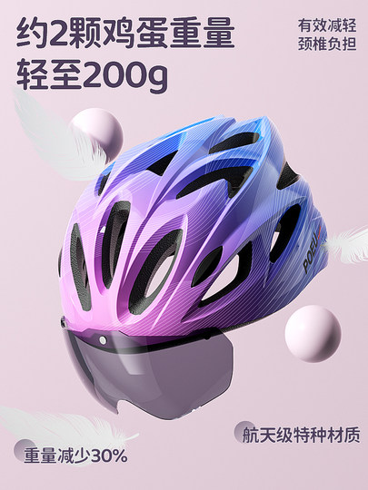 Poeu Kidsren's Cycling Helmet with Goggles Cycling Equipment Road Bike Mountain Bike Youth Bicycle