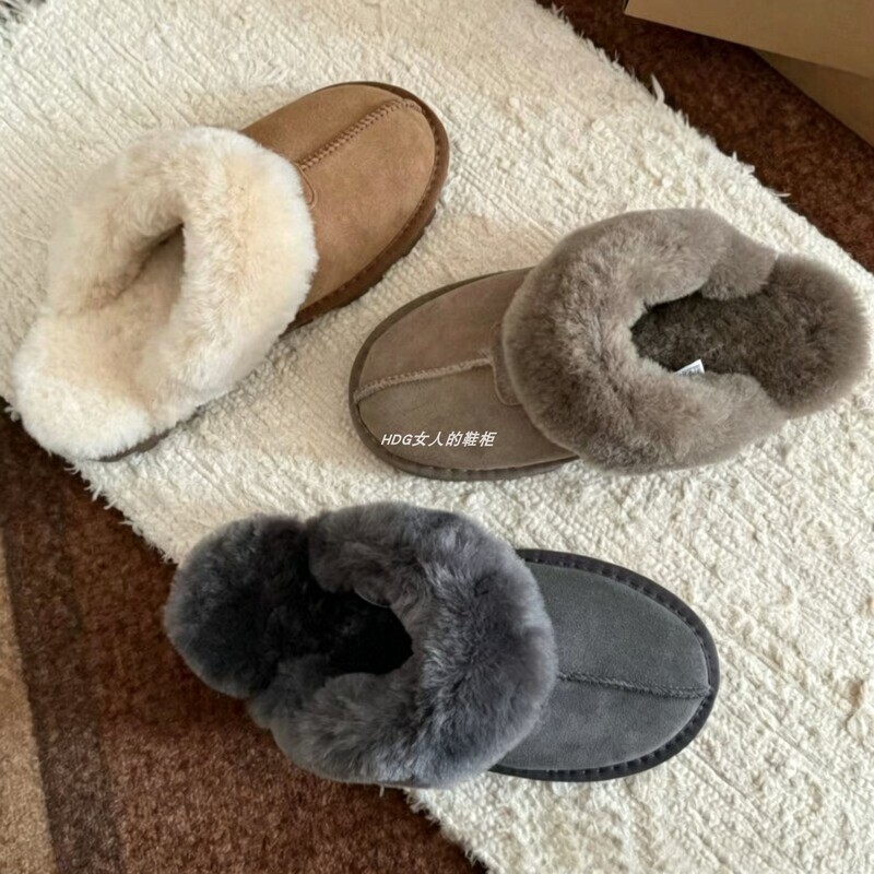 2026 Henan Sangpo Sheepskin and Fur Integrated Snow Boots New Style Women's Closed-Toe Home Slippers Thin Sole Outdoor Cotton Slippers 2026 Henan Sangpo Sheepskin and Fur Integrated Snow Boots New Style Women's Closed-Toe Home Slippers Thin Sole Outdoor Cotton Slippers