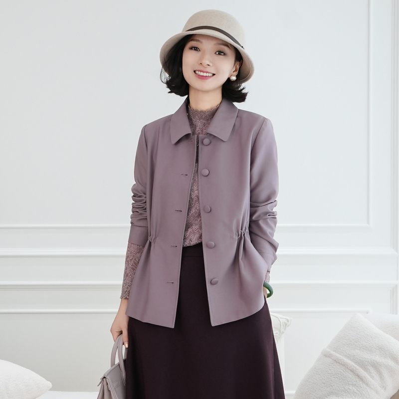 Xizi/[Golden Years] Silk Wool Glossy Lapel Waist-Tightening Single-Breasted Trench Coat/Tj1473