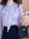 French-Style Gentle Purple Floral Ruffled Long-Sleeve Shirt for Women, Fashionable and Stylish, Age-Reducing Base Top