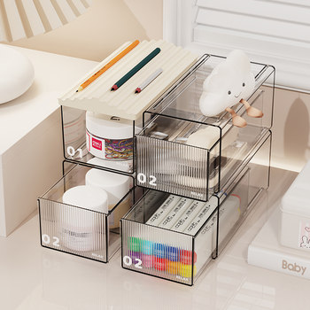 Transparent acrylic stackable desktop storage box