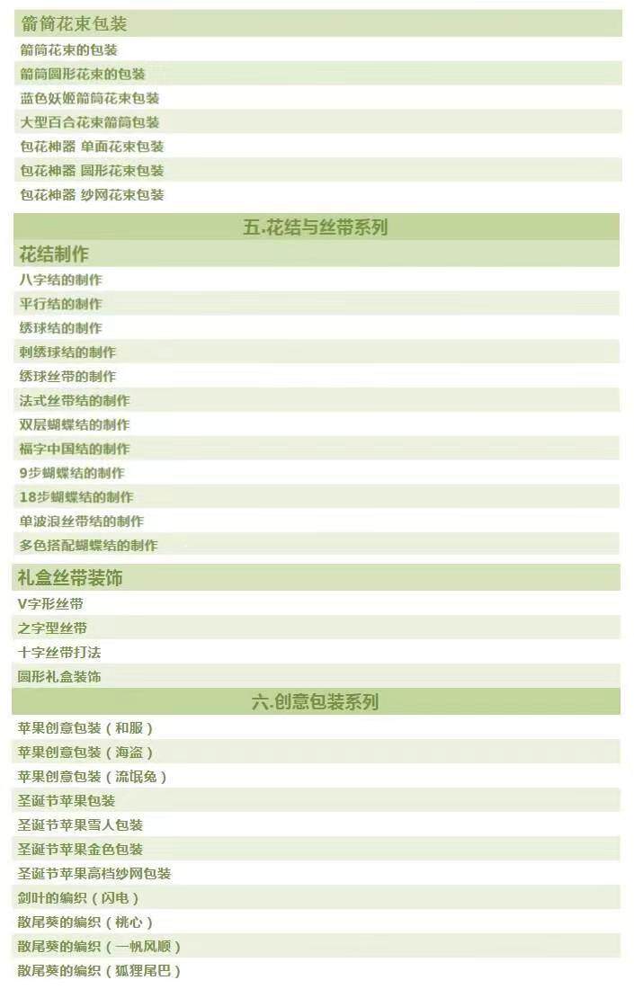 花艺花束花车/零基础开花店运营教程视频插花扎花包花视频教程