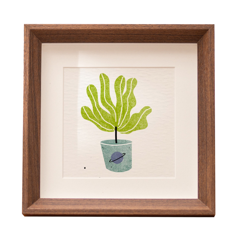 Wooden Small Photo Frame Display Stand, Empty Square Frame Decoration, 456inch Hollow Picture Frames