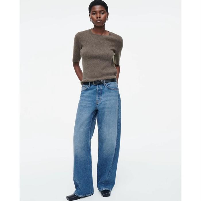 Cs Women's Casual Loose Fit Pure Cotton Low-Rise Washed Jeans 2025 Spring New Arrival 1205065004