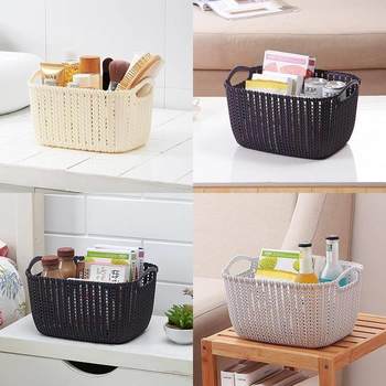 1 shot 3 desktop imitation rattan storage basket snack frame plastic living room bathroom