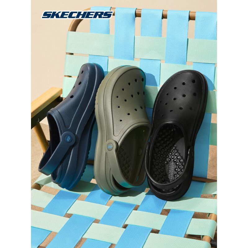 Skechers Bubble Shoes, Summer Men's Shoes, Lightweight Casual Outerwear, Comfortable Clogs, Thick-Soled Wear-Resistant Sandals