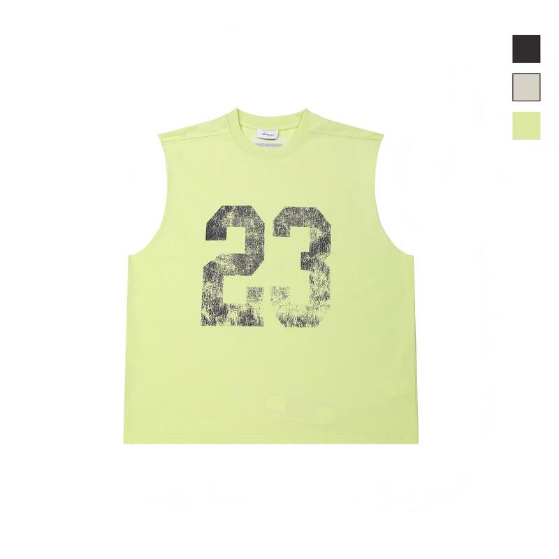 Chicken Rice Flower Studio Summer New 280g Washed and Stained Printed Vest Unisex