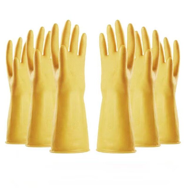 Thick Rubber Latex Gloves for Washing Dishes, Durable Household Rubber Gloves, Plastic Kitchen Work Gloves, Wear-Resistant and Waterproof
