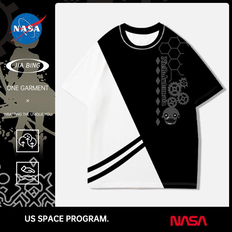 Nasa Nier: Automata Short-Sleeved T-Shirt for Men, Summer Anime-Style Yorha 2B Merchandise, Loose-Fitting Clothing