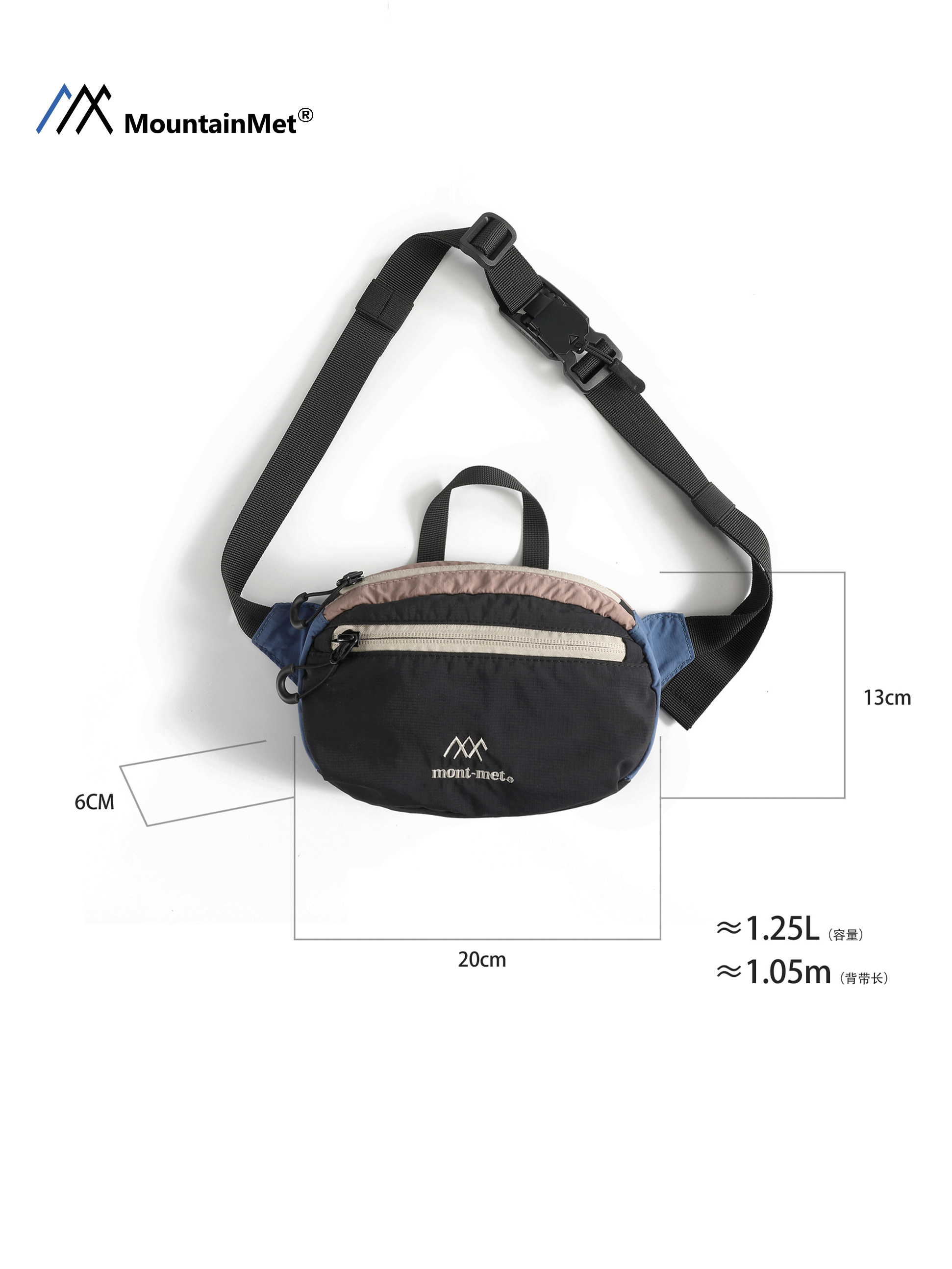 Mountainmet Niche Design Retro Mountain-Style Crossbody Chest Bag for Men and Women, Suitable for Carrying Mobile Phones and Miscellaneous Items, Outdoor Hiking Waist Bag