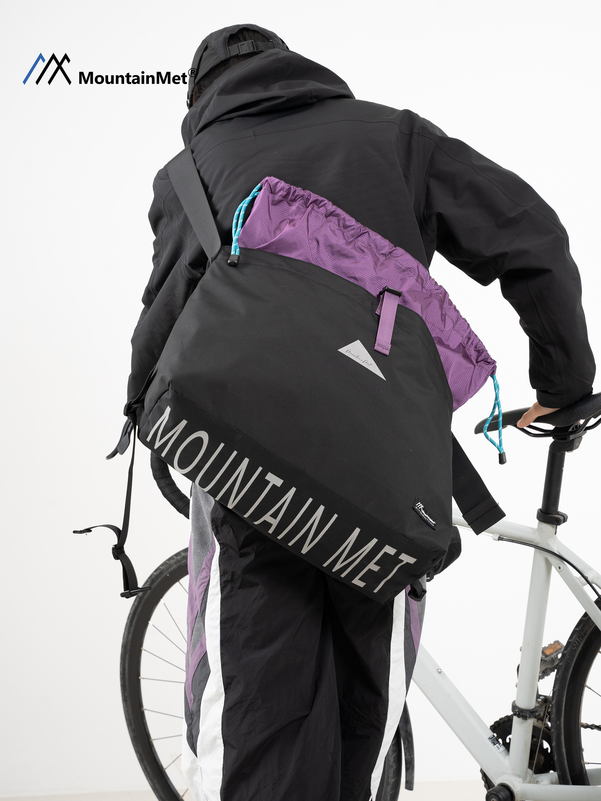 Mountainmet Outdoor Tote Bag Is Lightweight, Waterproof, Large-Capacity, Contrasting Color Drawstring, Men's and Women's Cycling Sports Bag