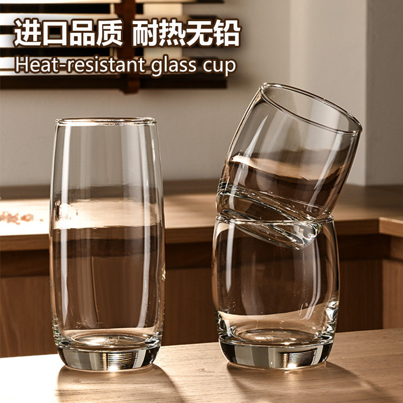 Heat-Resistant Imported Glass Cup, Transparent and High-Temperature Resistant, Suitable for Brewing Tea, Drinking Water, Milk, Breakfast, Juice, and Cold Beverages