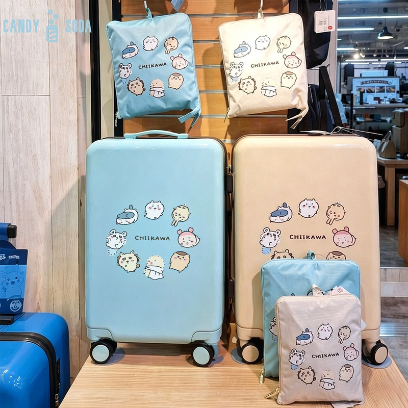 [in Stock] Chiikawa New Collaboration Suitcase, Chiikawa Carry-On Luggage with Universal Wheels, Large Capacity Suitcase