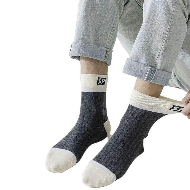 Men's Sports Socks, Sweat-Absorbent, Anti-Odor, Antibacterial, Men's Socks, Spring and Summer New Style, Mid-Calf, Spring and Autumn Trendy Versatile Socks