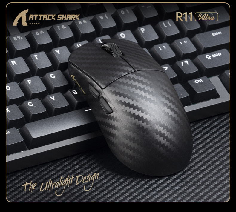 Attack Shark/Attack Shark R11 Ultra Triple Mode Kabellose Gaming-Maus aus Kohlefaser_voghion.com