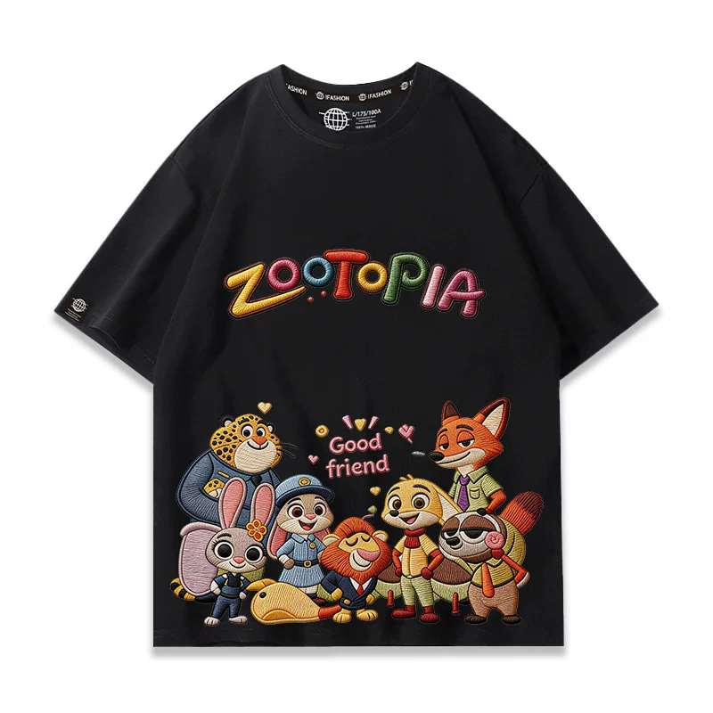 Т-shirt Зootopia, Ник Финик, для мальчиков и девочек, летняя, хлопковая, короткий рукав, одежда, нишевая, универсальная