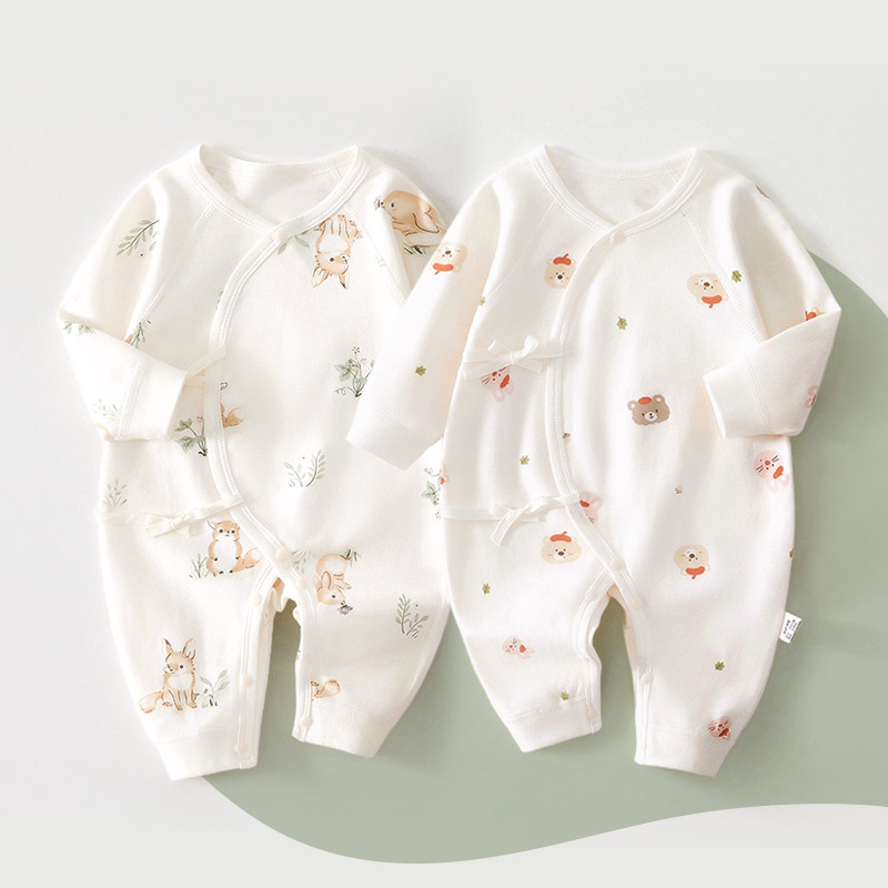 100% Cotton 2-Piece Set of Newborn Baby Clothes, Suitable for All Seasons, Monk-Style Romper, Long-Sleeved Pajamas, Baby Onesie — 7