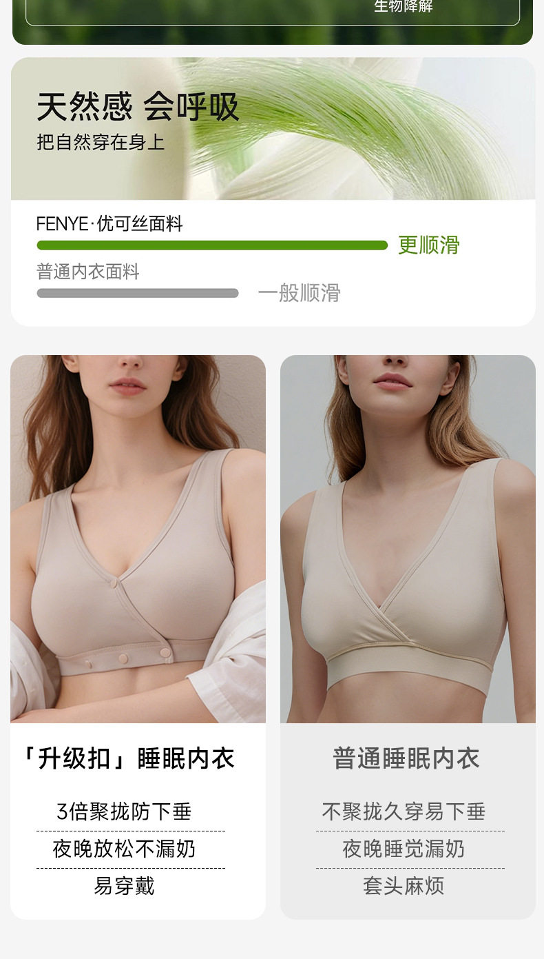 全棉哺乳内衣交叉式产后喂奶专用孕妇文胸背心式睡觉夜间胸罩 — 5
