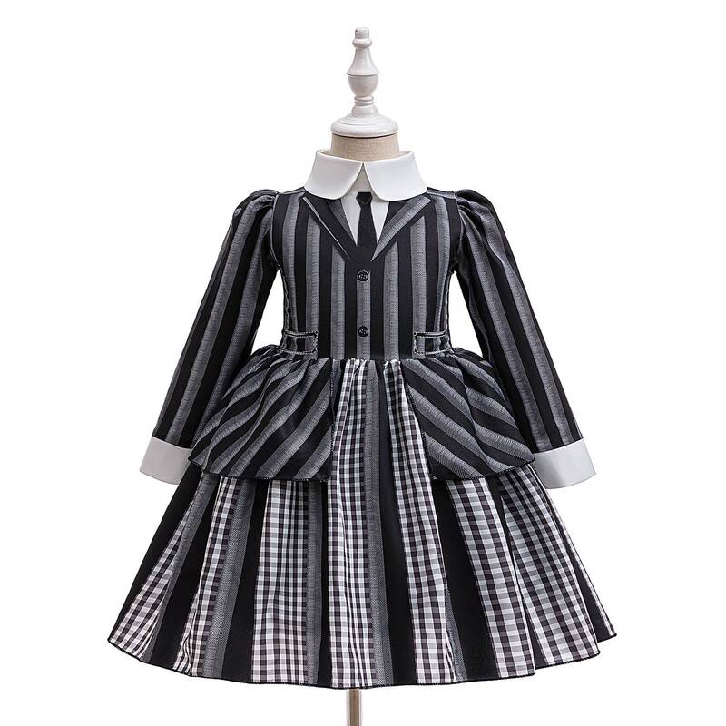 Halloween Dress Wednesday New Striped Suit Adams Black Holiday Performance Costume