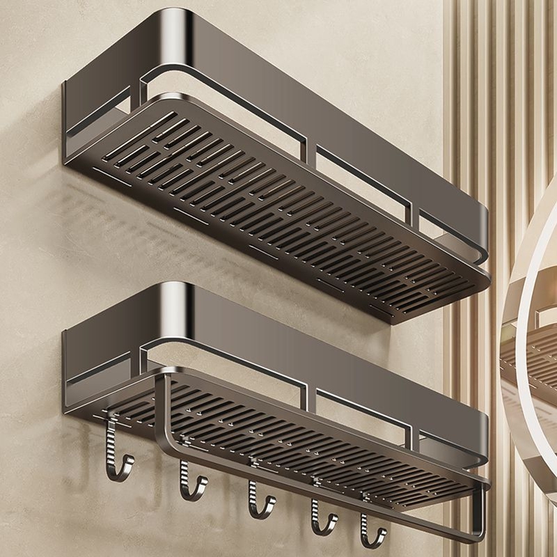Xaeiocif Bathroom Storage Rack Can Be Drilled or Installed Without Drilling, Wall-Mounted Washbasin Wall High-End Storage Rack