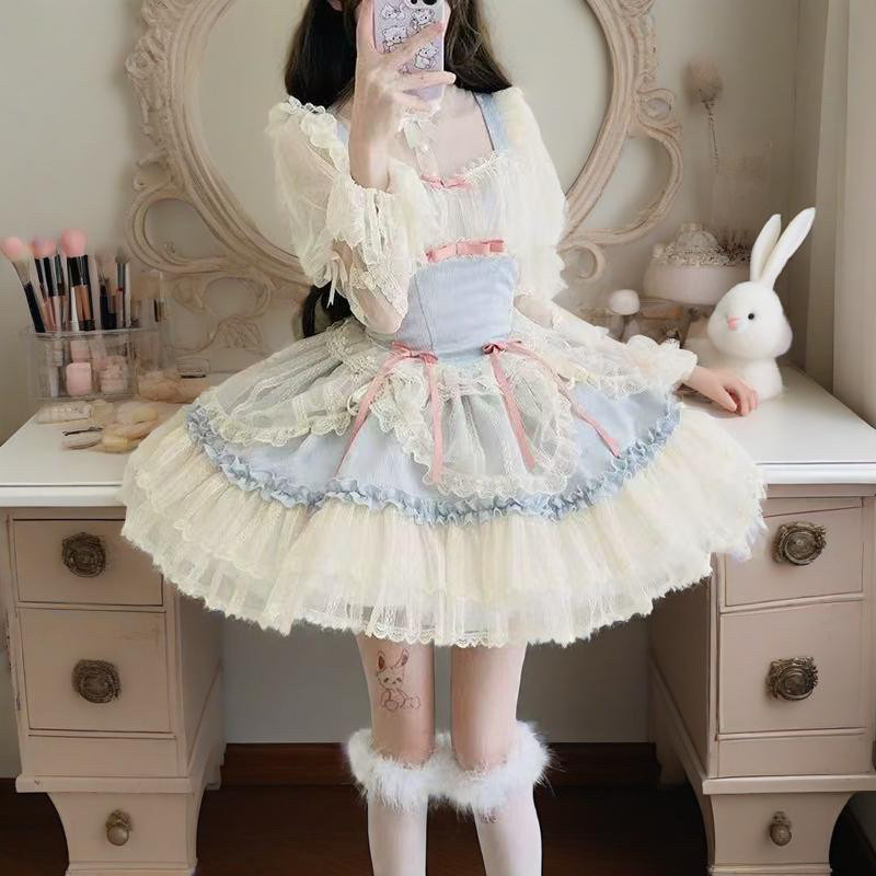 花季结缘韩菇凉Lolita洋装 小众芭蕾风JSK连衣裙_lolita洛丽塔连衣裙_淘宝游戏网