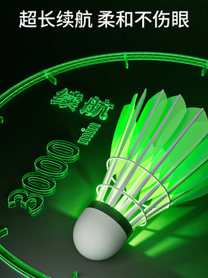 新款夜光羽毛球发光防风耐打荧光夜间鹅毛球尼龙塑料室外专业训练
