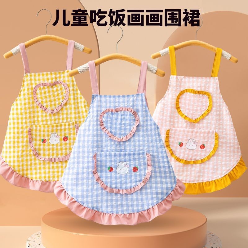 Children's smock, baby eating bib, sleeveless waterproof anti-dirty protective clothing, medium and large children's anti-dirty reverse dressing, painting apron