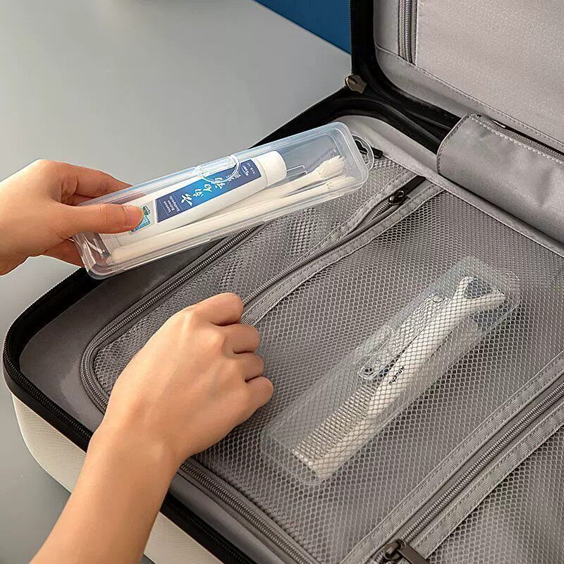 Portable Toothbrush Box, Outdoor Travel Toothbrush Storage Box, Breathable, Dustproof, Multi-Functional, Wall-Mountable Electric Toothbrush Box