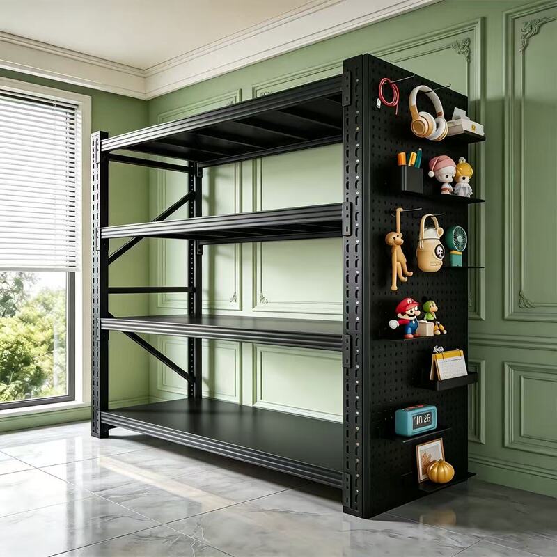 Perforated Board Shelves, Carbon Steel Heavy-Duty Storage Racks, Multi-Layer Iron Racks, Storage Racks, Tablecloth Storage