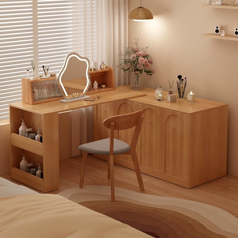 Dressing Table for Bedroom, Simple Modern Dresser with Integrated Drawers, Small Apartment Desk, New Style Bedside Cabinet, Makeup Table