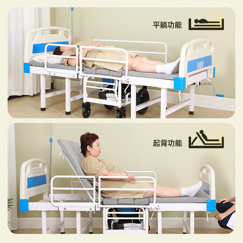 卧床老人护理轮椅床：救命神器！洗澡移动两用，养老必备神器-移位机-淘宝百科网