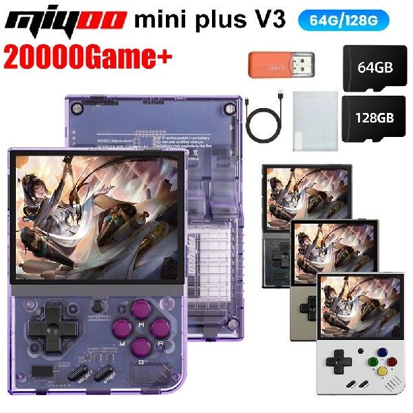 Портативная портативная игровая консоль MIYOO Mini Plus V3 в стиле ретро