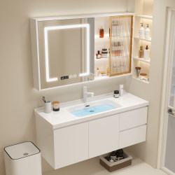 Modern Minimalist Toilet Solid Wood Intelligent Bathroom Cabinet Wash Table Wash Washing Basin Cabinet Combination Storage Suit