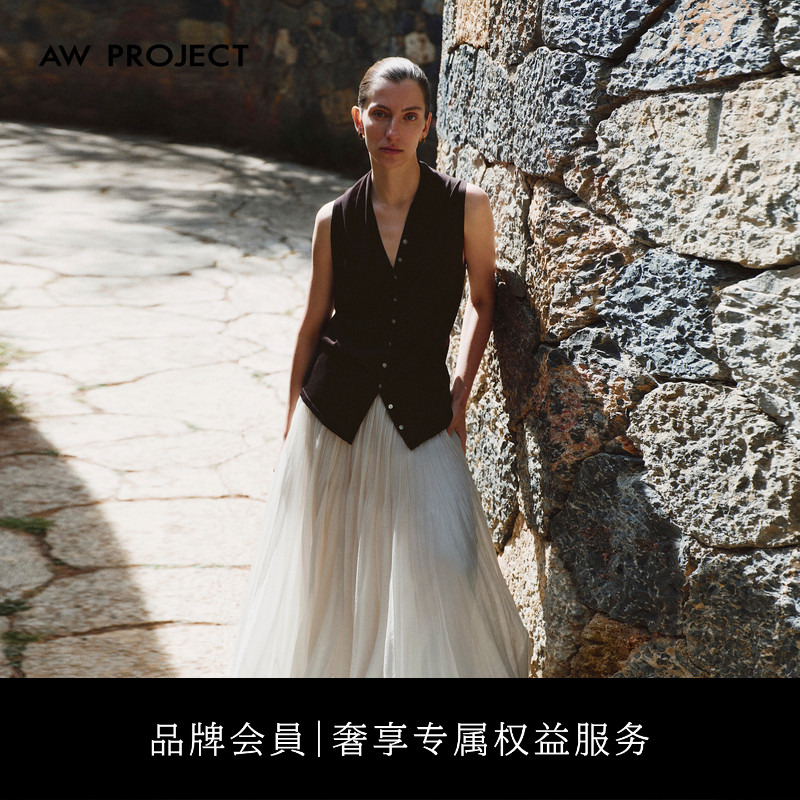 Aw Project Light Luxury Three-Dimensional Original Texture Relaxed Pleated Large Hem A-Line Skirt 2026 Summer Bw352142