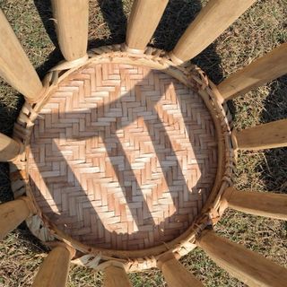 Taburete de tambor, taburete de bambú, taburete bajo, productos de bambú, artesanías tradicionales de minorías étnicas