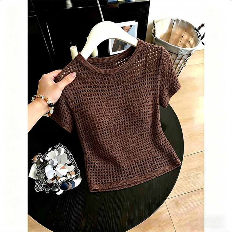 French-Style Vintage Hollow-Out Short-Sleeve Knit Top for Women, 2026 New Summer Trendy Age-Reducing Short T-Shirt Top French-Style Vintage Hollow-Out Short-Sleeve Knit Top for Women, 2026 New Summer Trendy Age-Reducing Short T-Shirt Top