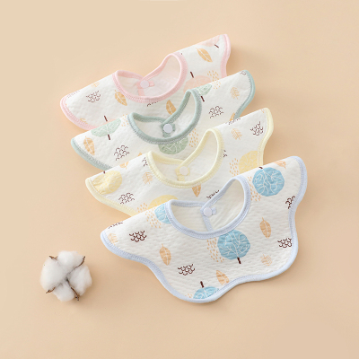 【萌森鸭】婴儿防水口水巾防吐奶围兜4条