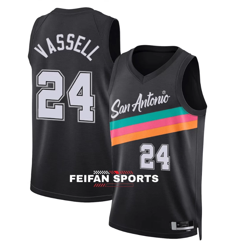 Форма баскетболa Майки для мужчин и женщин Spurs №24 Ваssel Джерси №2 Дилан Харпер 5 Castle City Edition