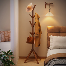 Coat Rack Floor Bedroom Solid Wood Single Rod Hanger For Home Living Room Clothes Bedside Simple Storage Shelf