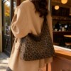 Lazy Style Retro Leopard Print Bag for Women 2025 New Large Capacity Tote Bag Autumn and Winter Work Clothing Shoulder Crossbody Large Bag