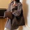 Lazy Style Retro Leopard Print Bag for Women 2025 New Large Capacity Tote Bag Autumn and Winter Work Clothing Shoulder Crossbody Large Bag