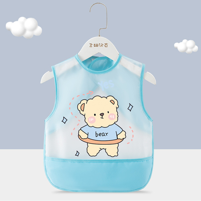 Baby Eating Bib Waterproof Infant Feeding Smock Sleeveless Anti-Dirt Apron for Boys and Girls Children's Dining Bib Kindergarten Apron — 4