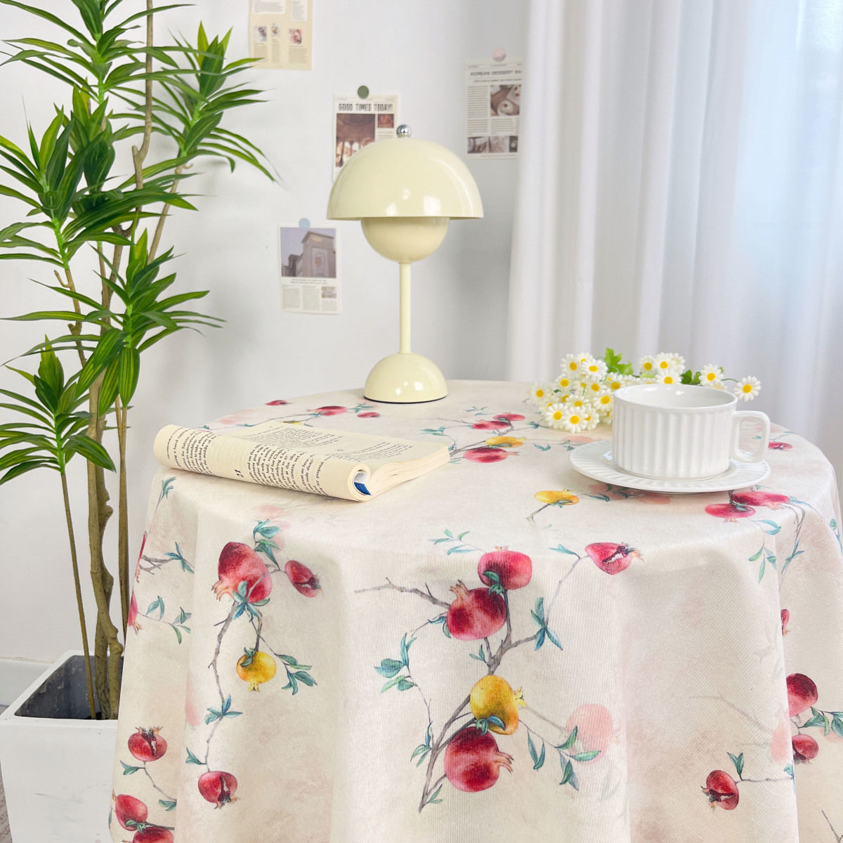 涧影竹摇流苏印花新中式桌布古典雅致餐桌布长方形茶几圆桌台布