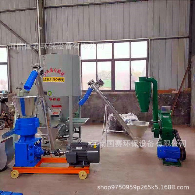 Thermal fully automatic feed pellet unit straw feed pellet production line household feed pellet machine complete equipment
