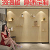 Perforated board custom wooden display rack solid wood wall color storage rack no punching round hole porous sample wall