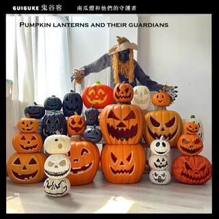 Guigu new style pumpkin lantern halloween decoration amusement park outdoor layout props mall beautiful window decoration decorations