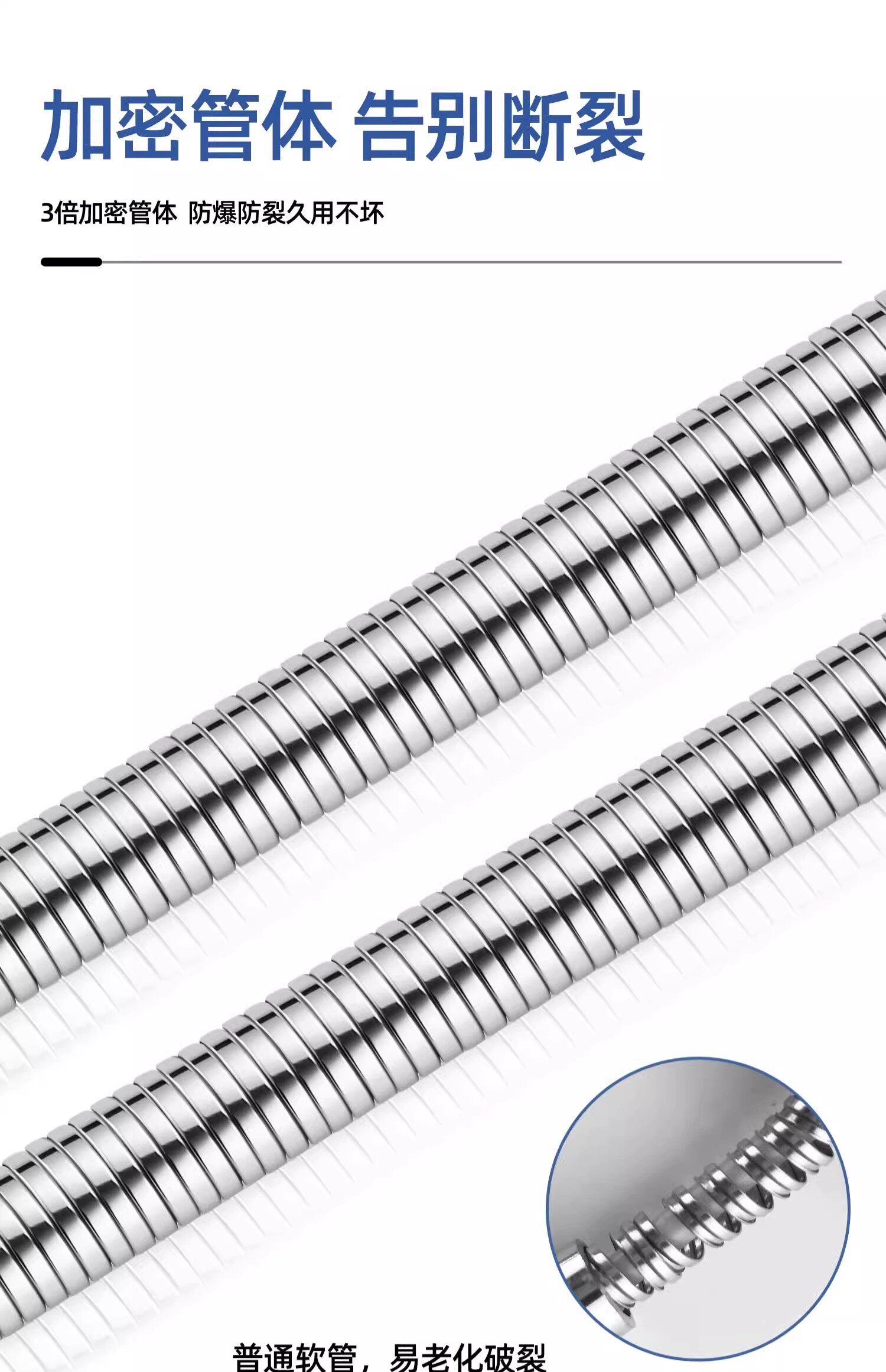 Wholesale stainless steel shower tubes, universal leak-proof shower hoses, showerheads, water pipes, hot water outlet shower tubes from the manufacturer undefined