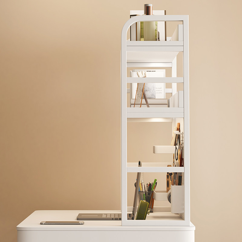 Desktop storage rack iron art home bookshelf office computer desk multi-layer bookcase hole board student supplies storage layer