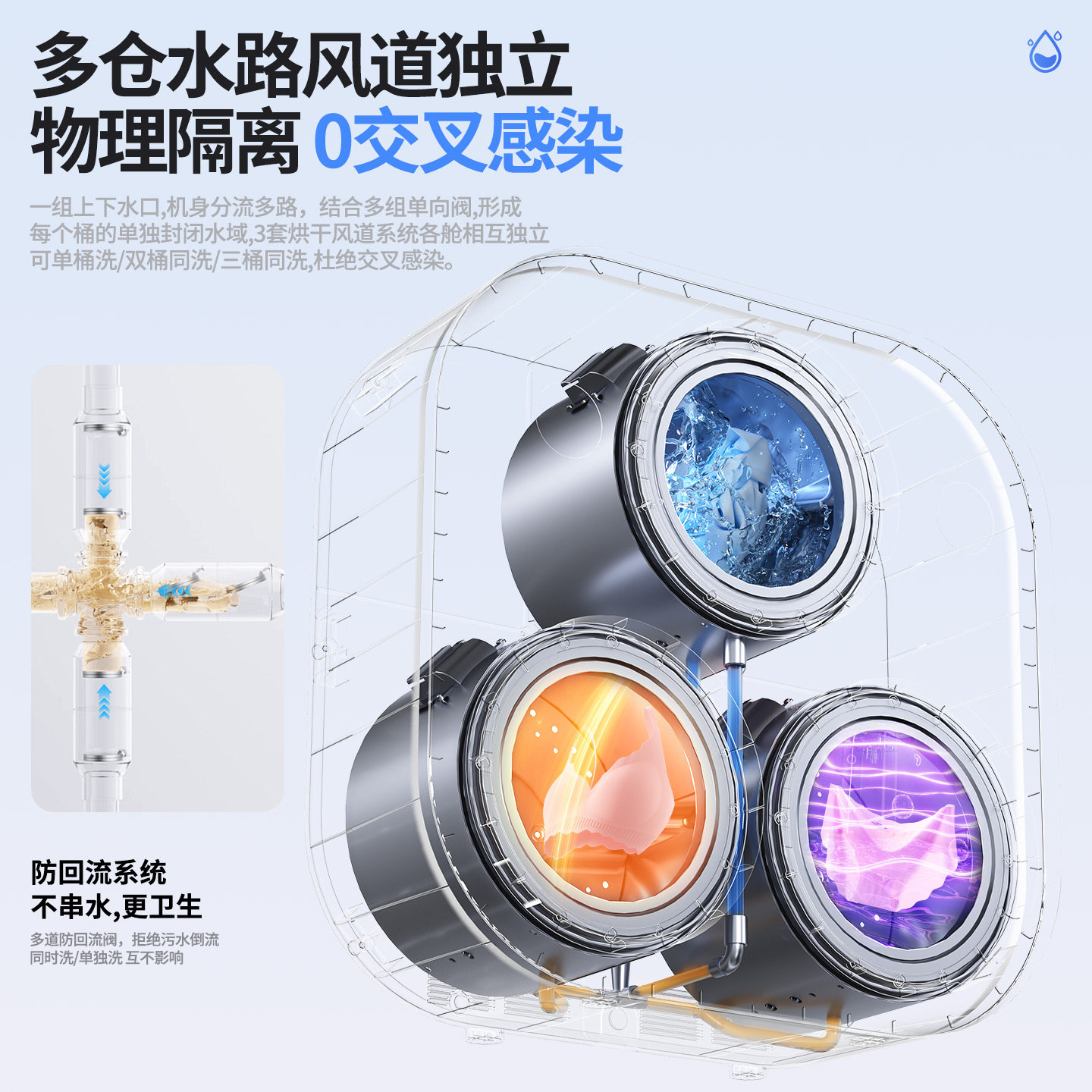 Three-Tub Underwear Washing Machine, Wall-Mounted, Small, Fully Automatic, Dedicated Drum Washing and Drying Machine, Sock Washing Magic Device