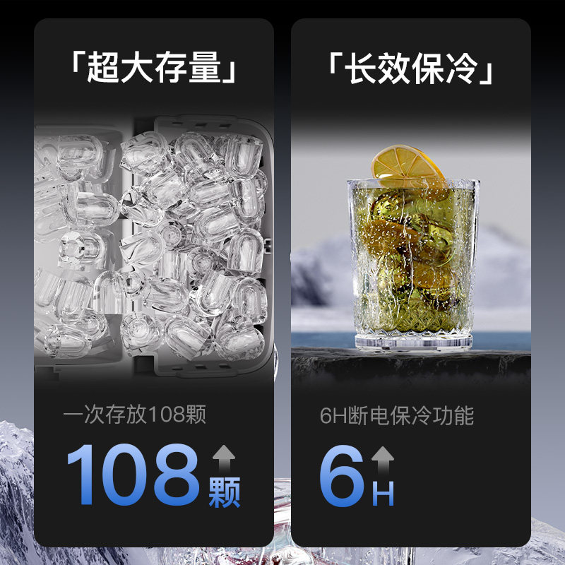 Household Ice Maker, Small Mini Outdoor Ice Cube Maker for Student Dormitory Desktop, Fully Automatic, Convenient and Low-Power